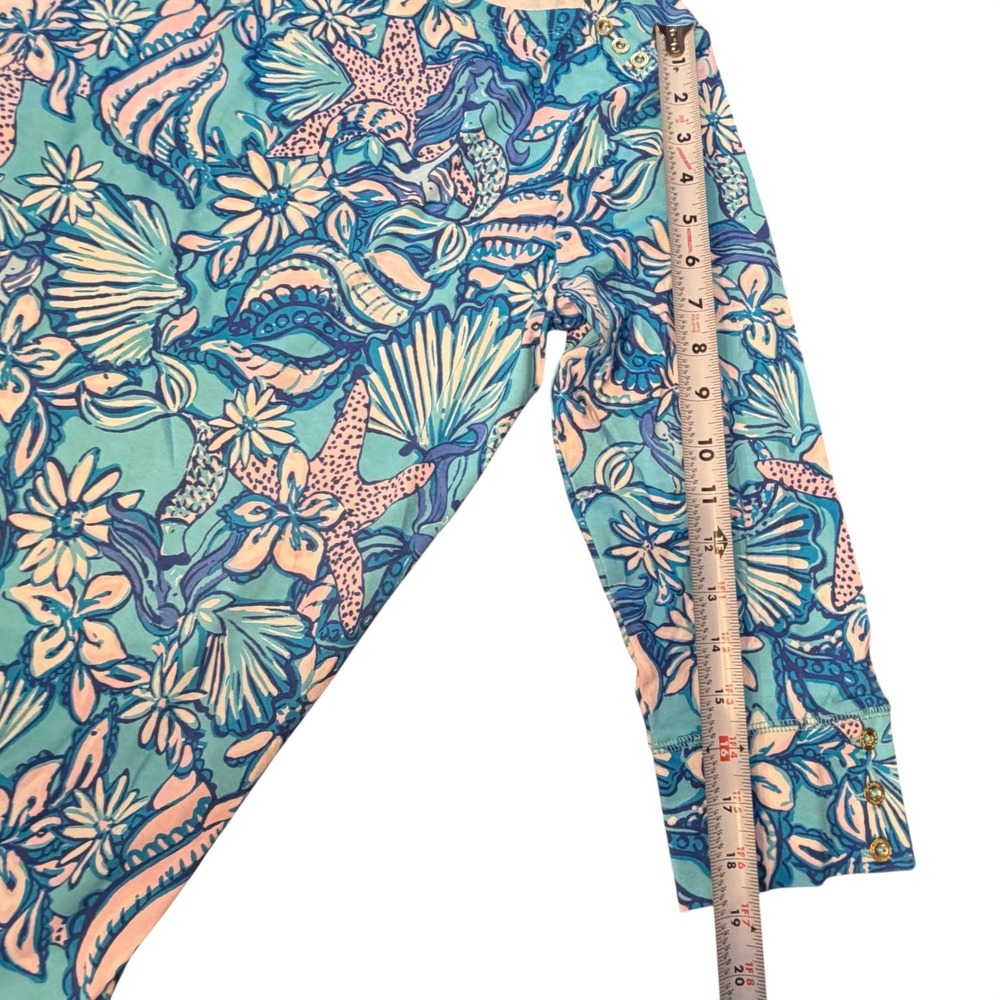 Lilly Pulitzer Sophie Dress XXL Blue Sound The Sirens Print Resortwear Beach - Picture 4 of 9